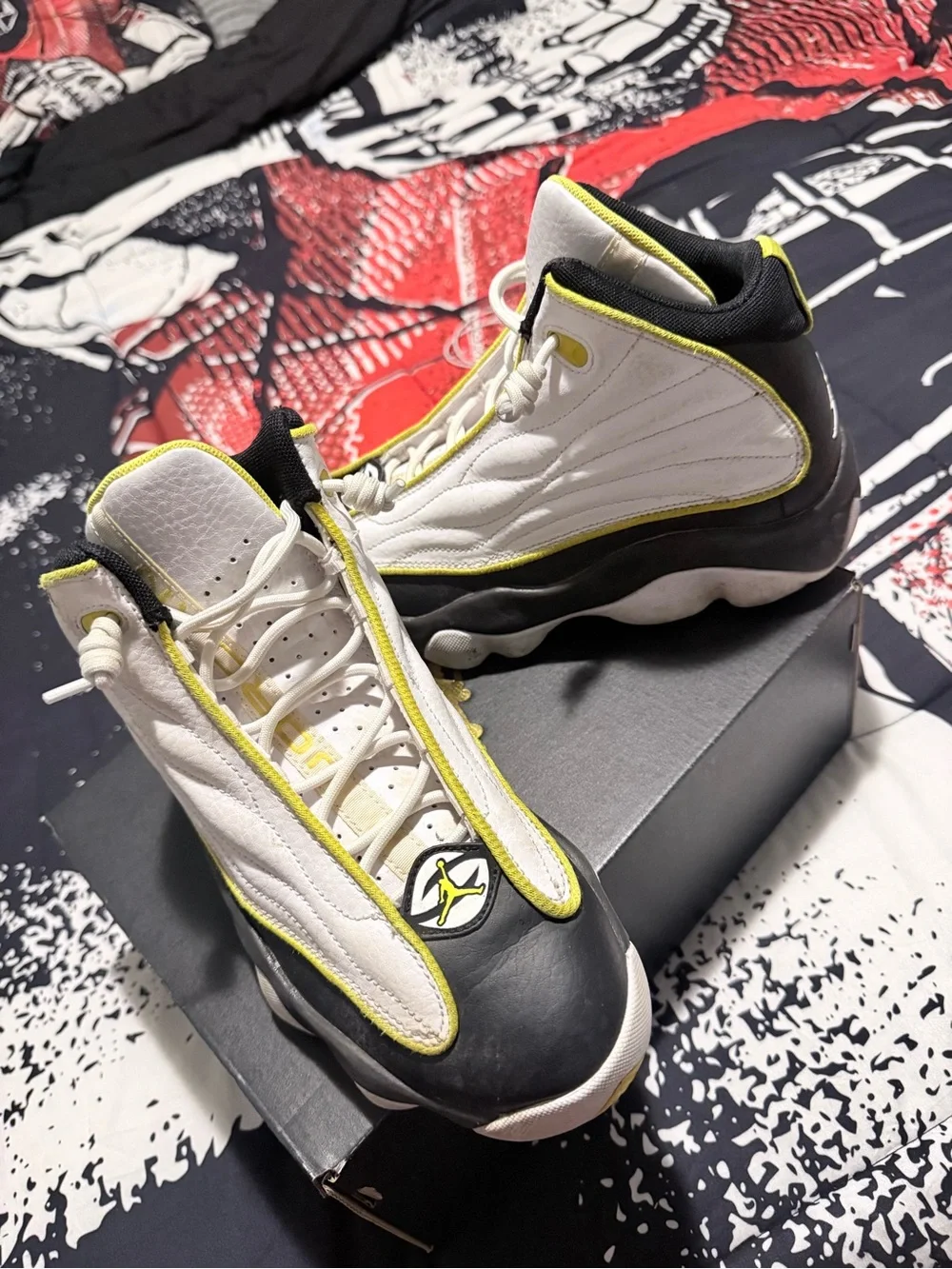 Jordan Kids White and Yellow Basketball Sneakers